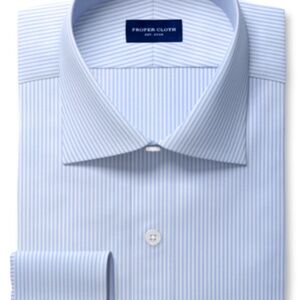 Proper Cloth Men's Custom Shirt Mayfair Wrinkle-Resistant Light Blue Stripe